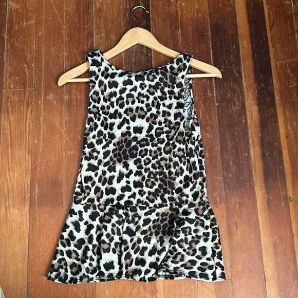 Soprano Peplum Leopard Print Top Size M - Picture 4 of 4